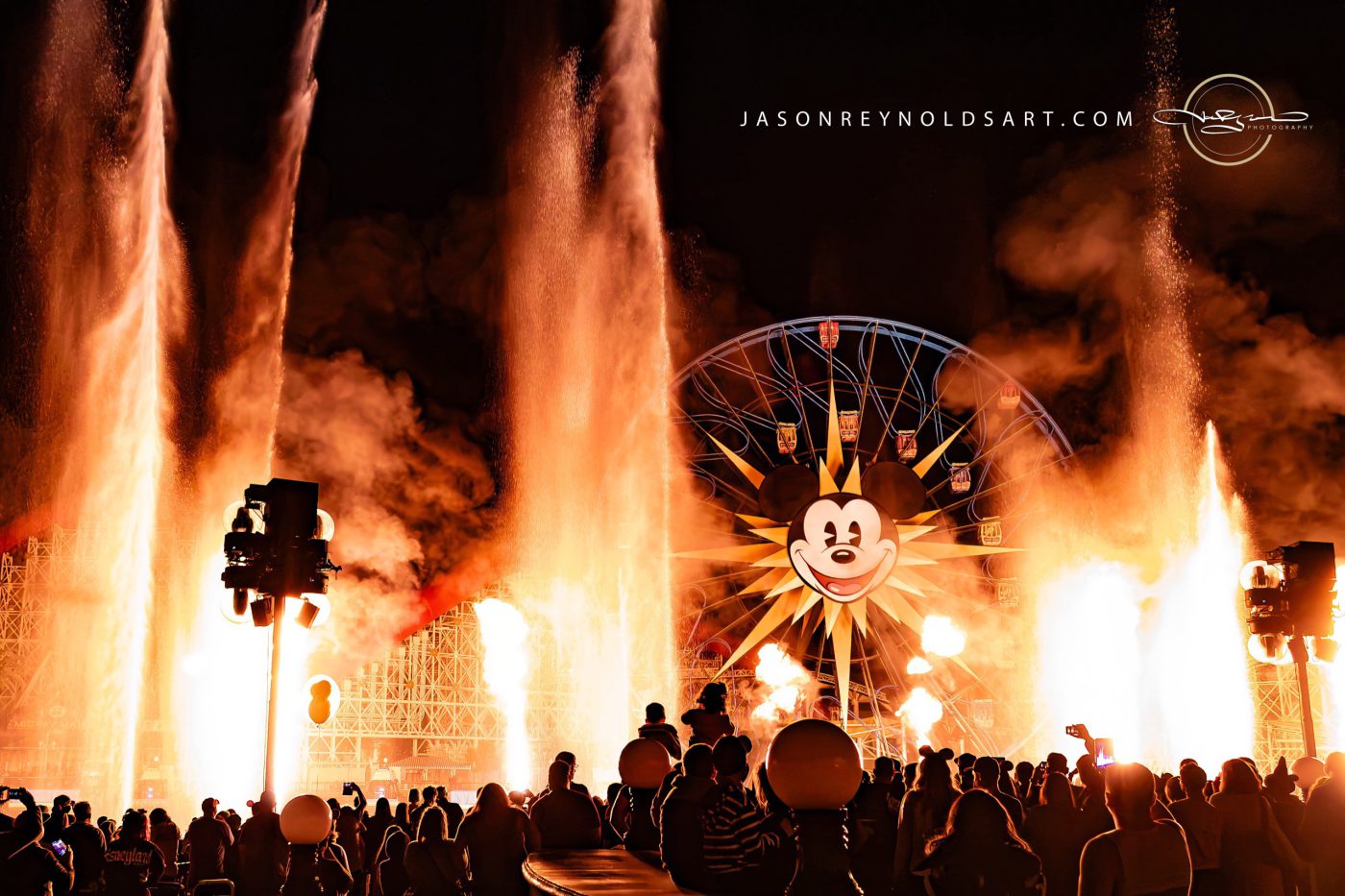 Anaheim Night Fountain Spectacle at Disney California Adventure