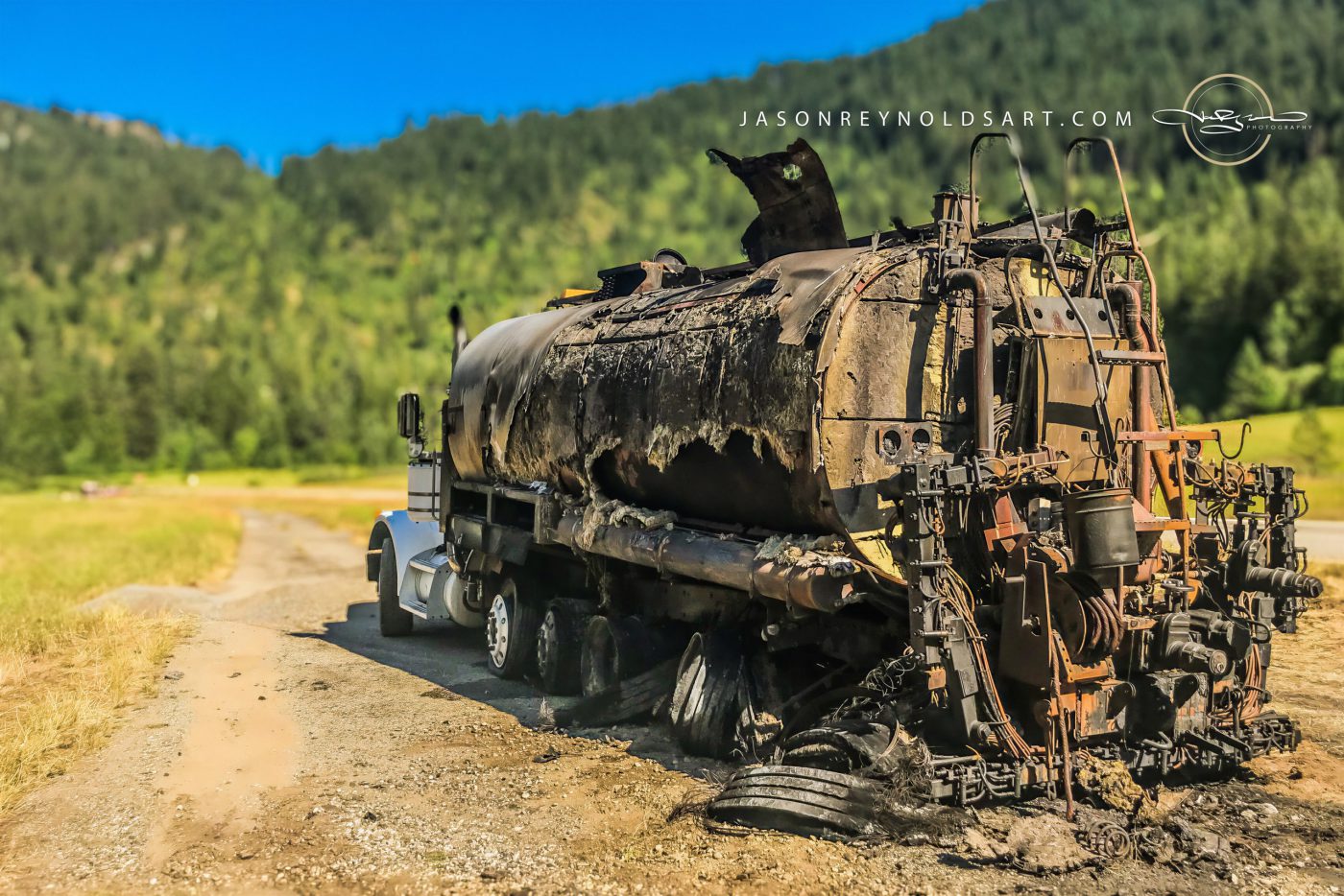 Burned tanker truck, Northport