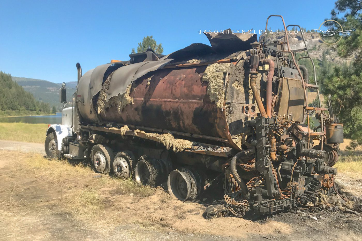 Charred Tanker Truck, Northport WA