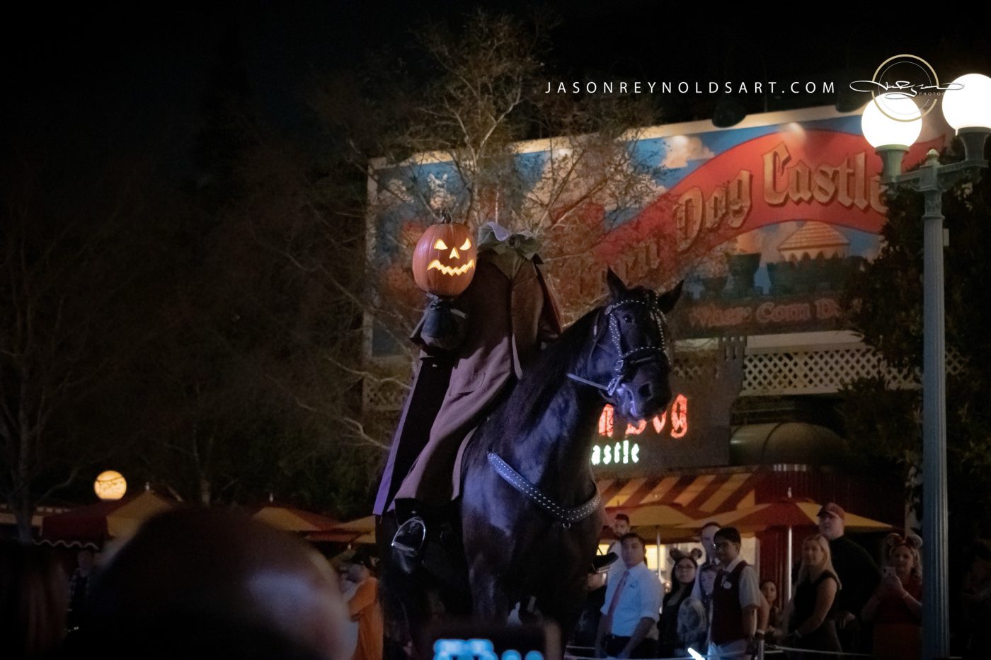 Disney California Adventure Headless Horseman on Black Horse — Night Parade