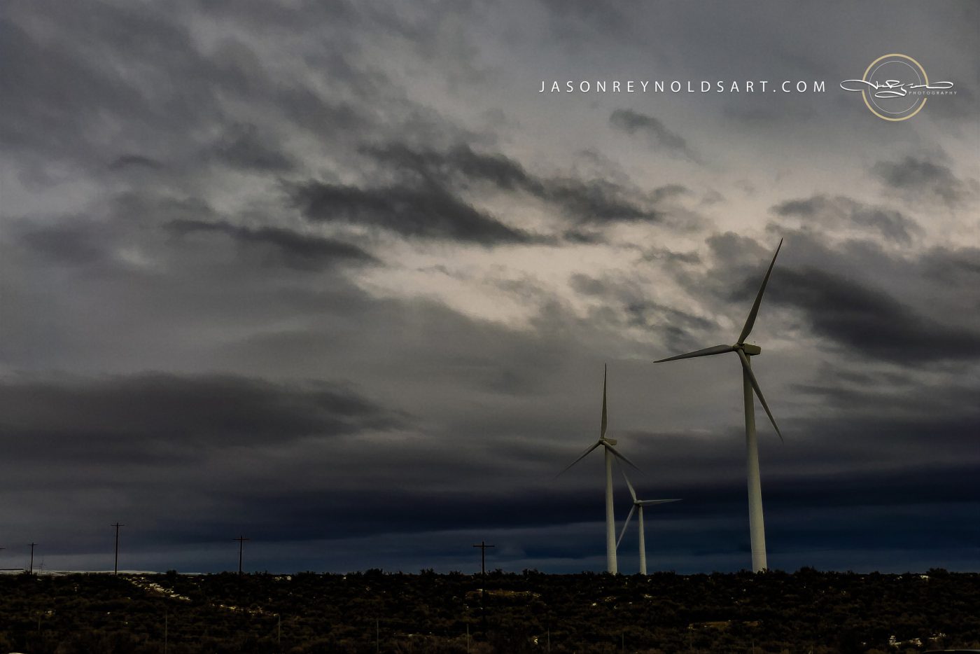 Ellensburg Wind Turbines Beneath Brooding Clouds