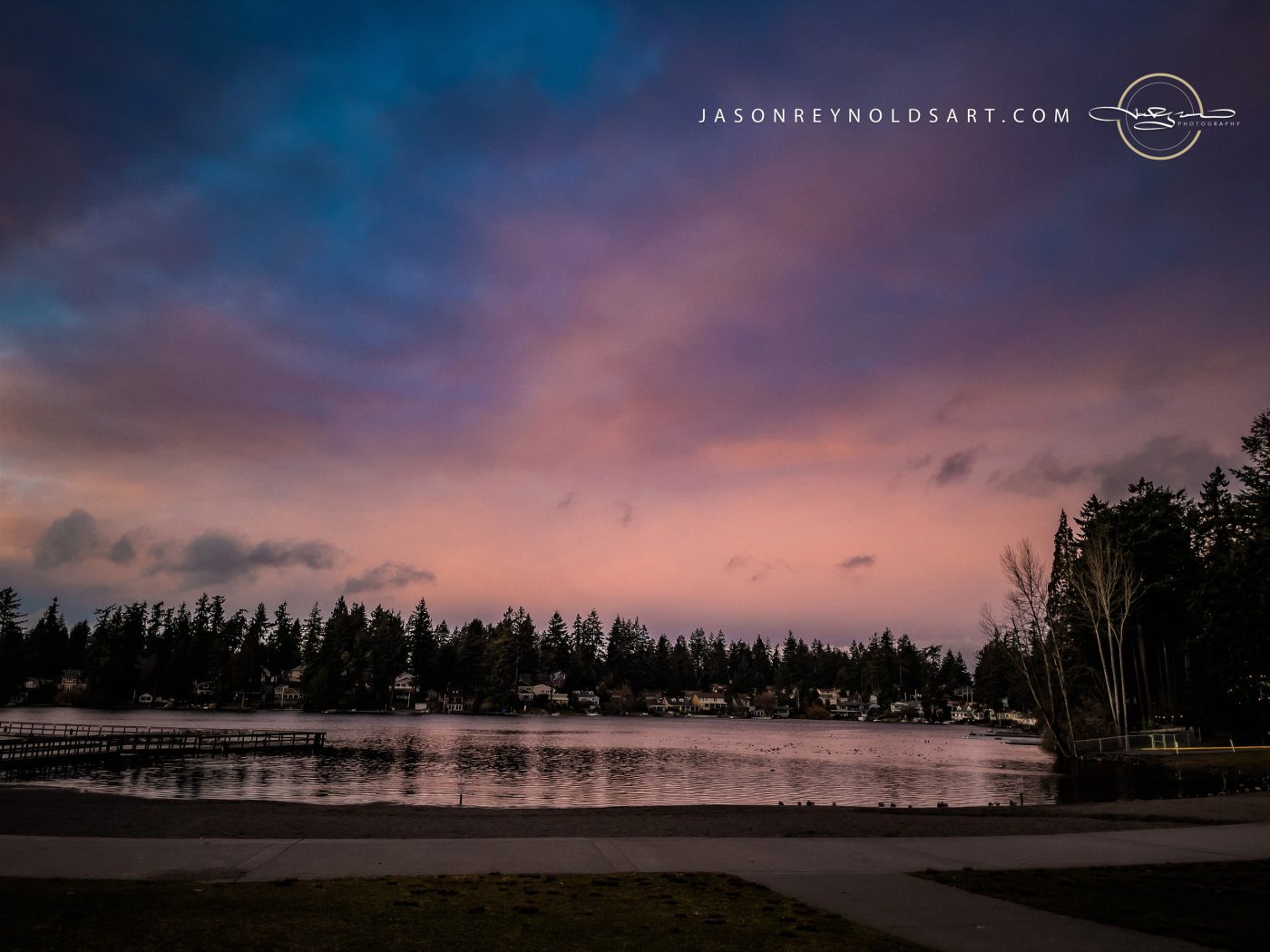 Federal Way Sunset Over Steel Lake