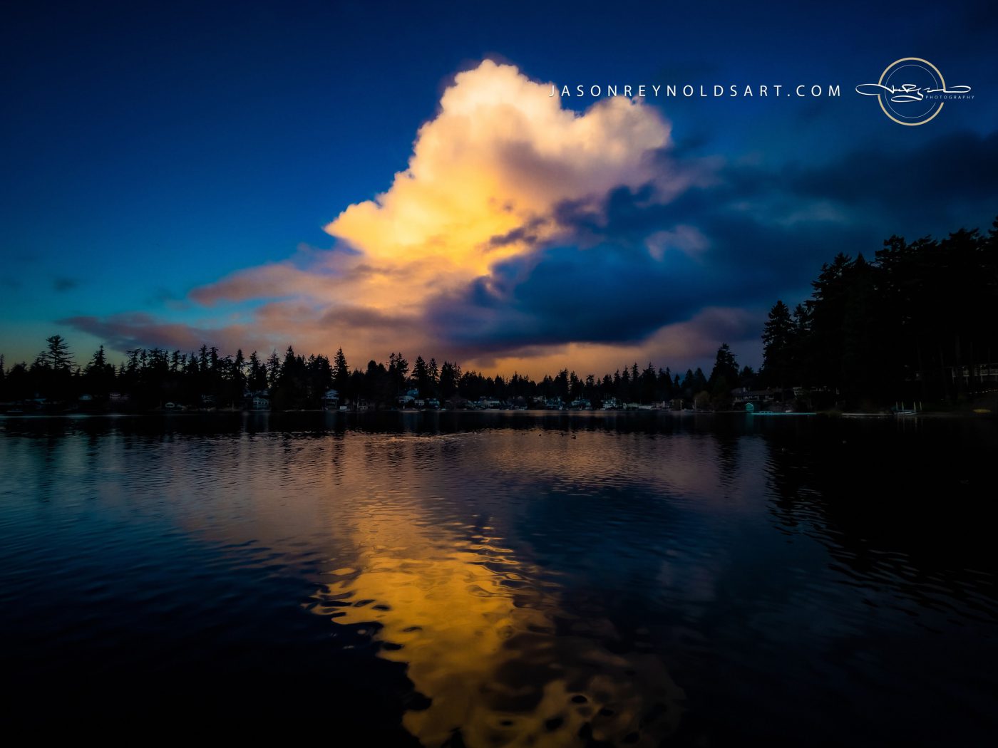 Golden Cloud Over Steel Lake, Federal Way