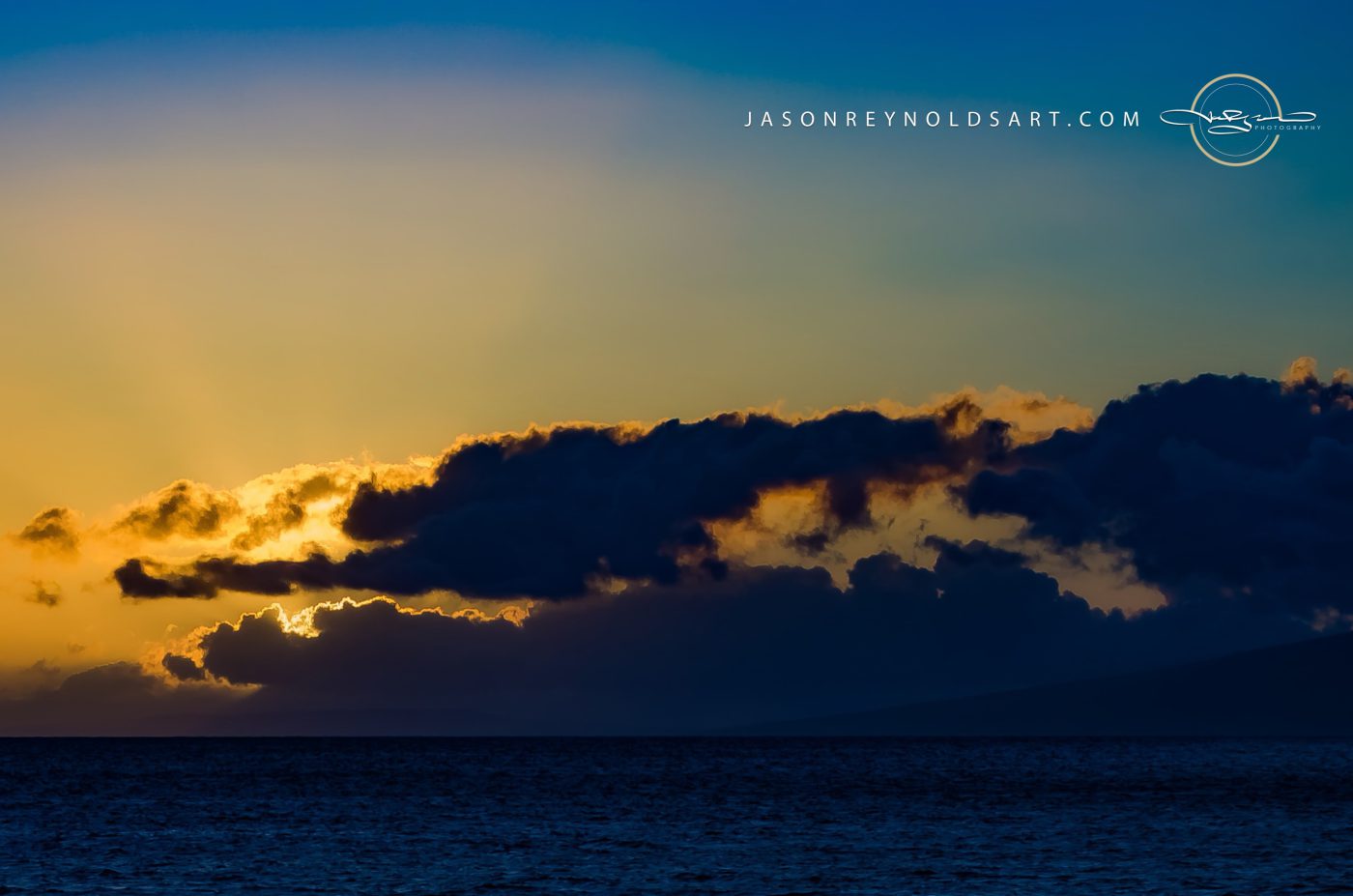 Lahaina Sunset — Backlit Cloud Silhouette Over Ocean