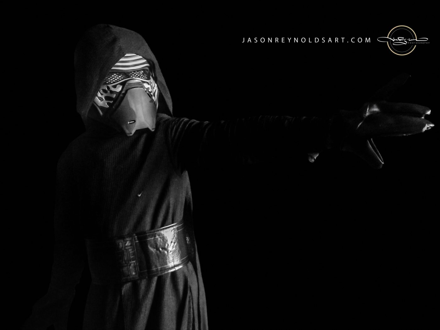 Masked Figure Reaching Out