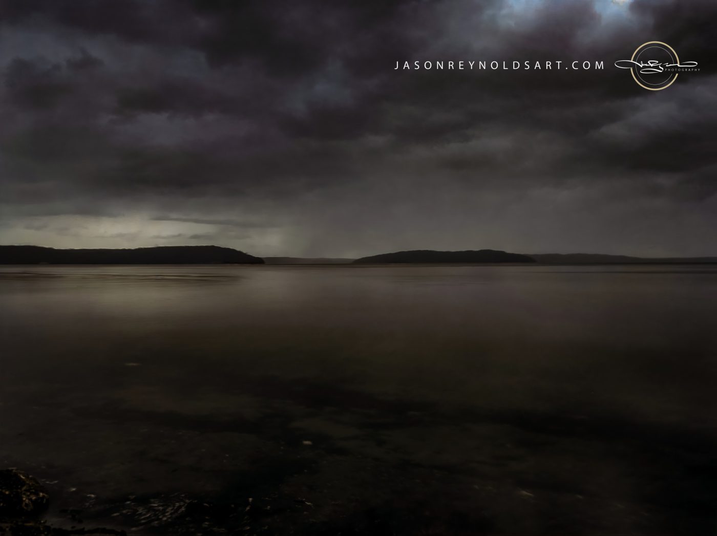 Moody Coastal Seascape with Storm Clouds