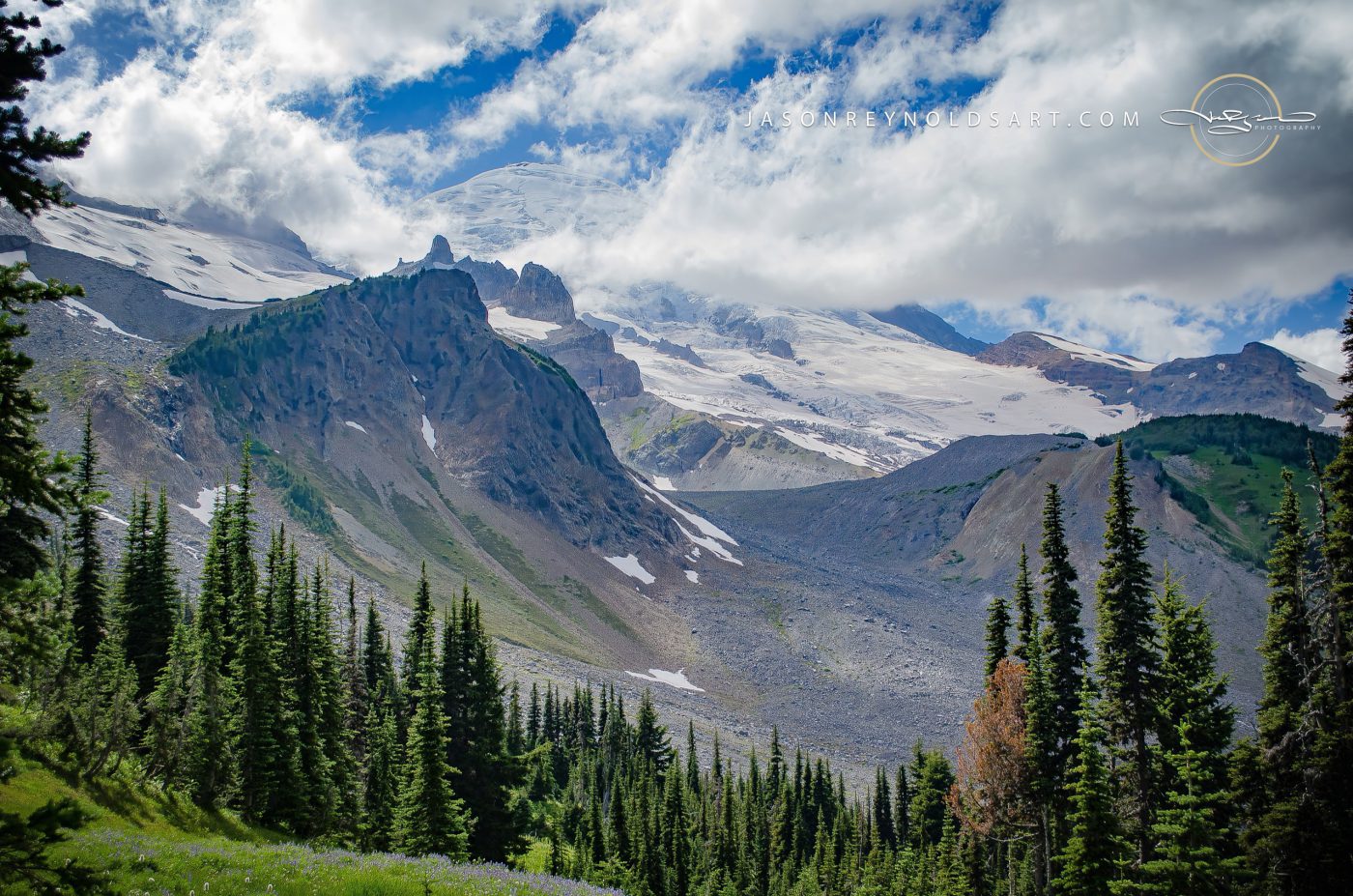 Mount Rainier National Park — Alpine Glacier Cirque and Fir Forest