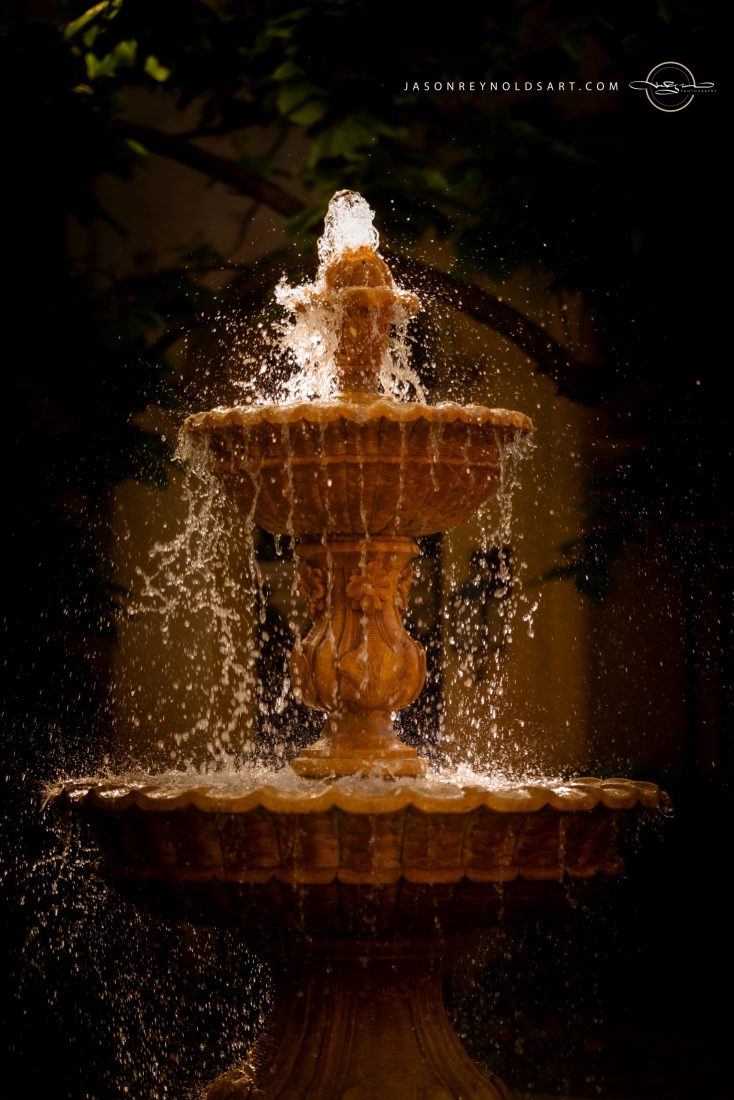 Ornate Two-Tier Stone Fountain