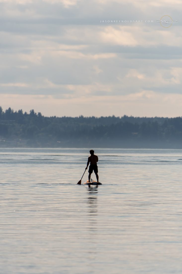 Paddleboarder at Owens Beach, Tacoma
