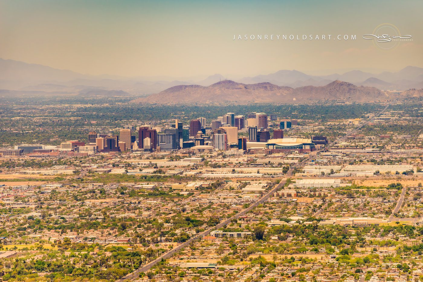 Phoenix skyline with mountain backdrop
