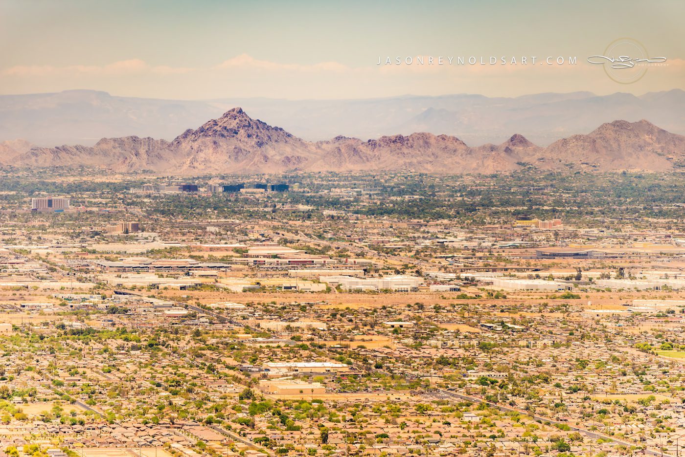 Phoenix valley with South Mountain ridge