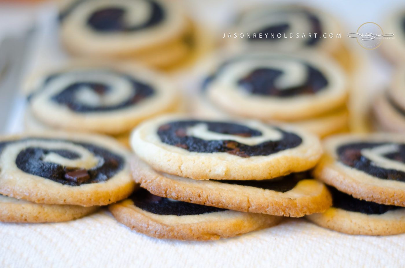 Pinwheel Chocolate-Swirl Cookies — Close-Up