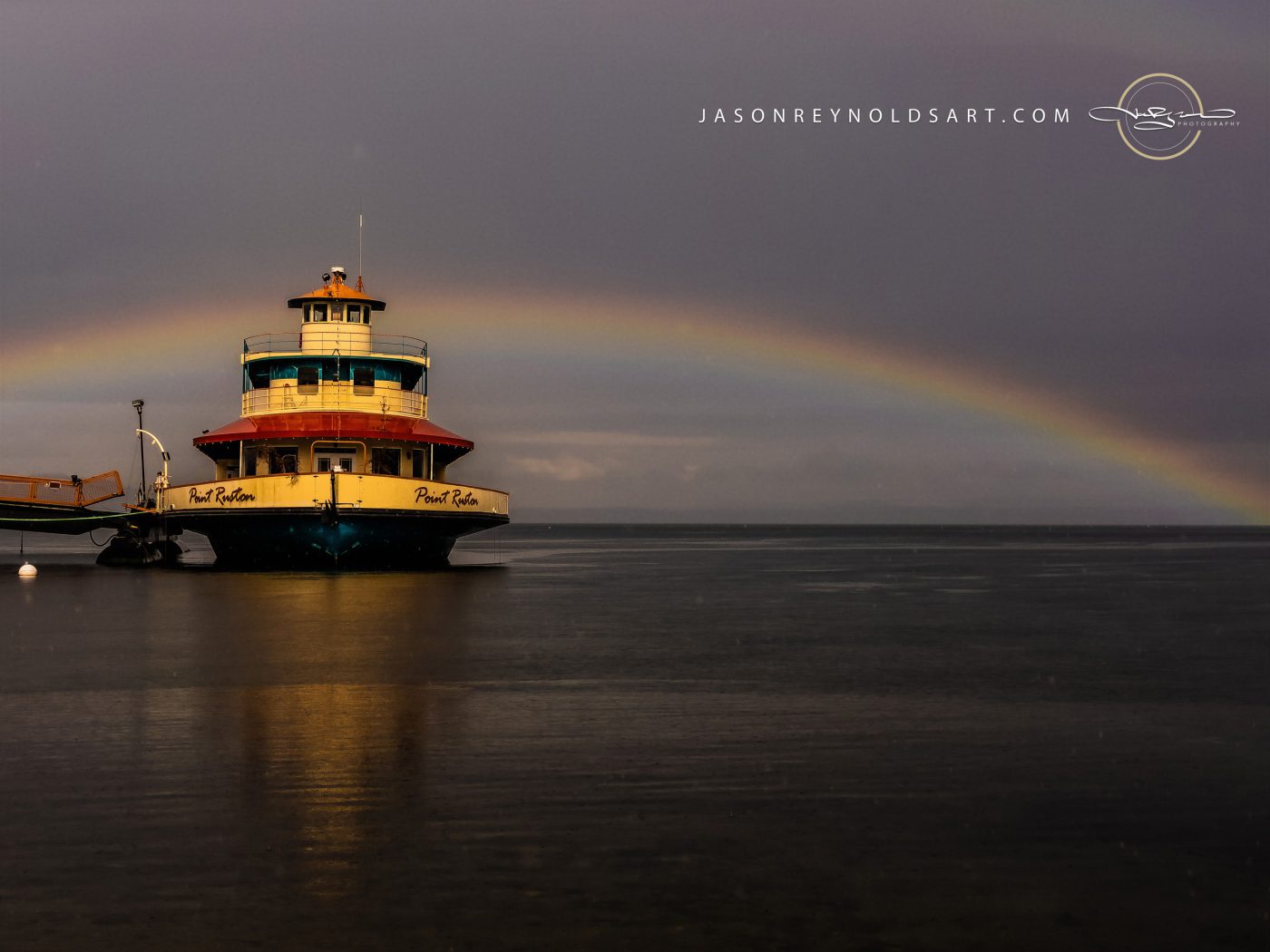 Rainbow over Point Ruston Boat, Washington