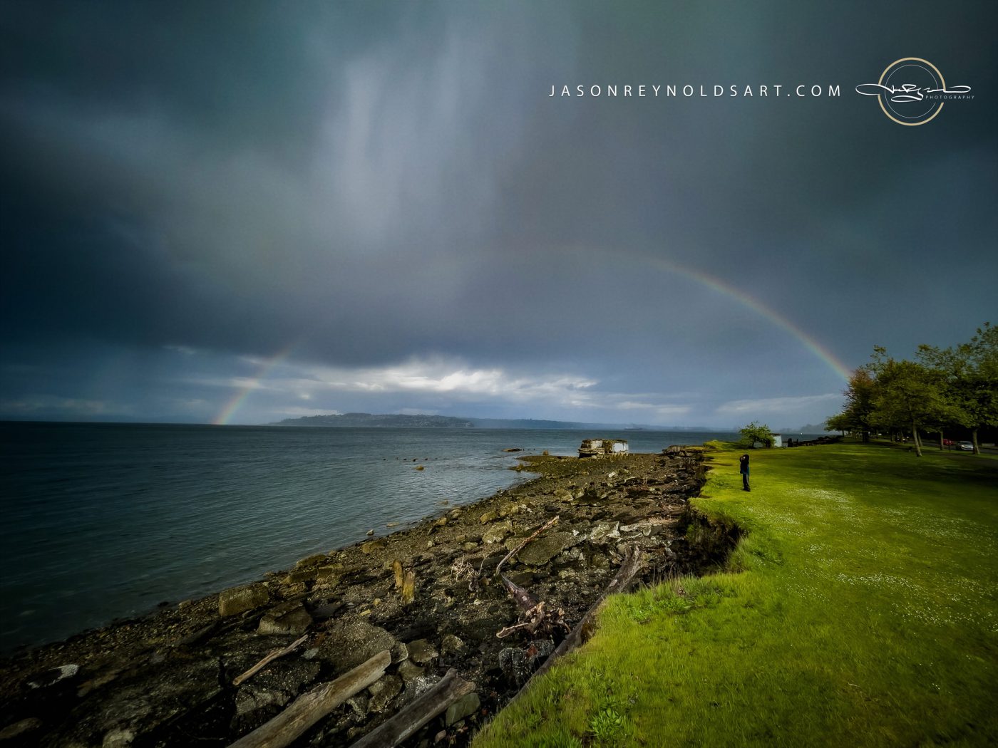 Rainbow over Tacoma North End Shoreline