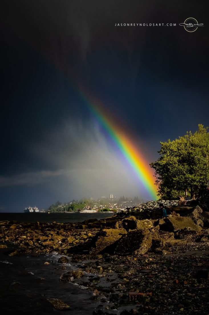 Rainbow Over Washington North End Shoreline