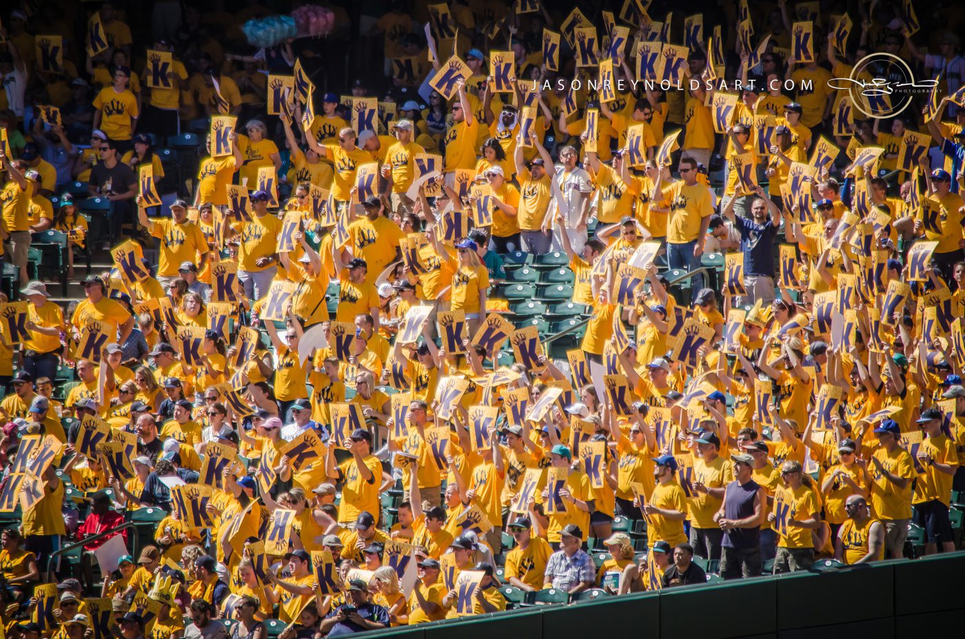 Seattle Fans Holding 'K' Strikeout Cards at T-Mobile Park