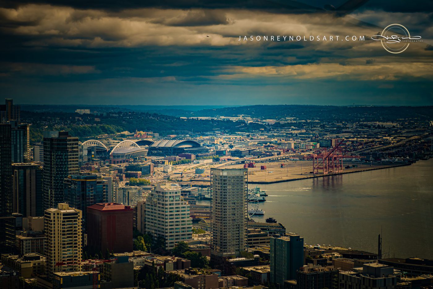 Seattle skyline and Elliott Bay