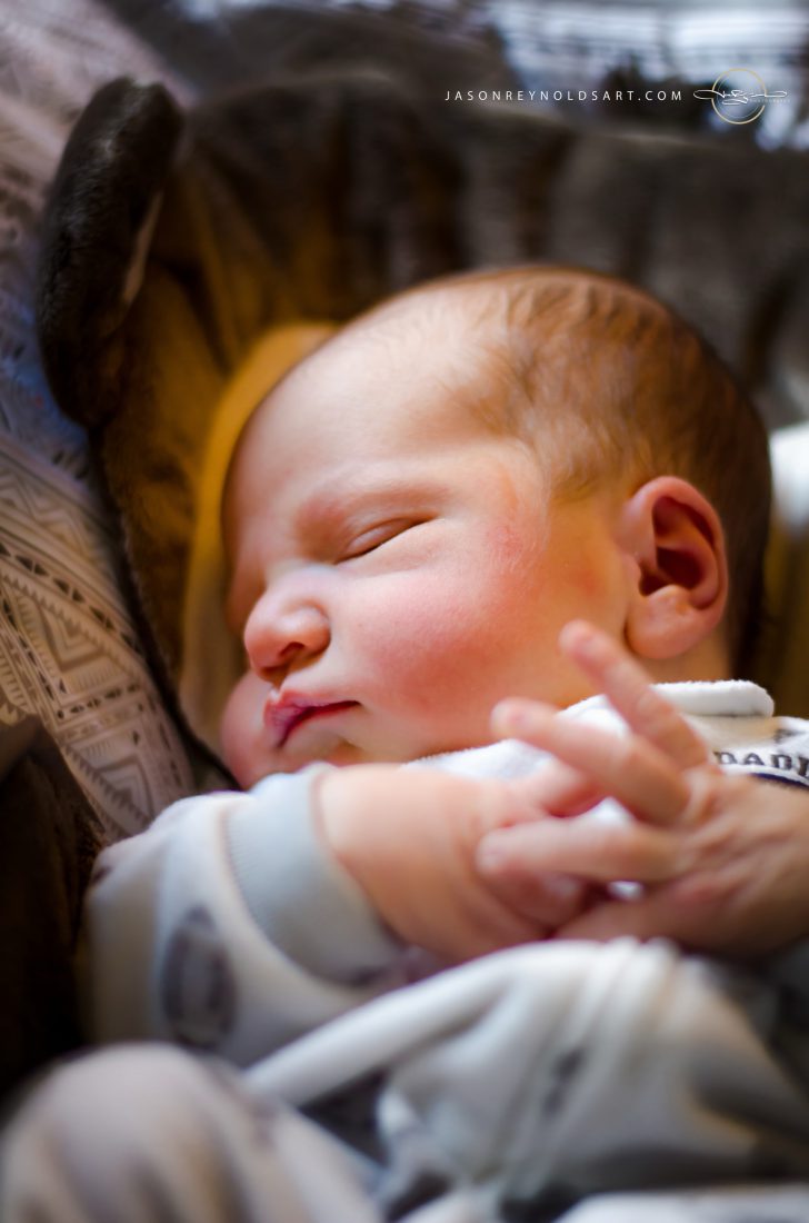 Sleeping newborn, close-up