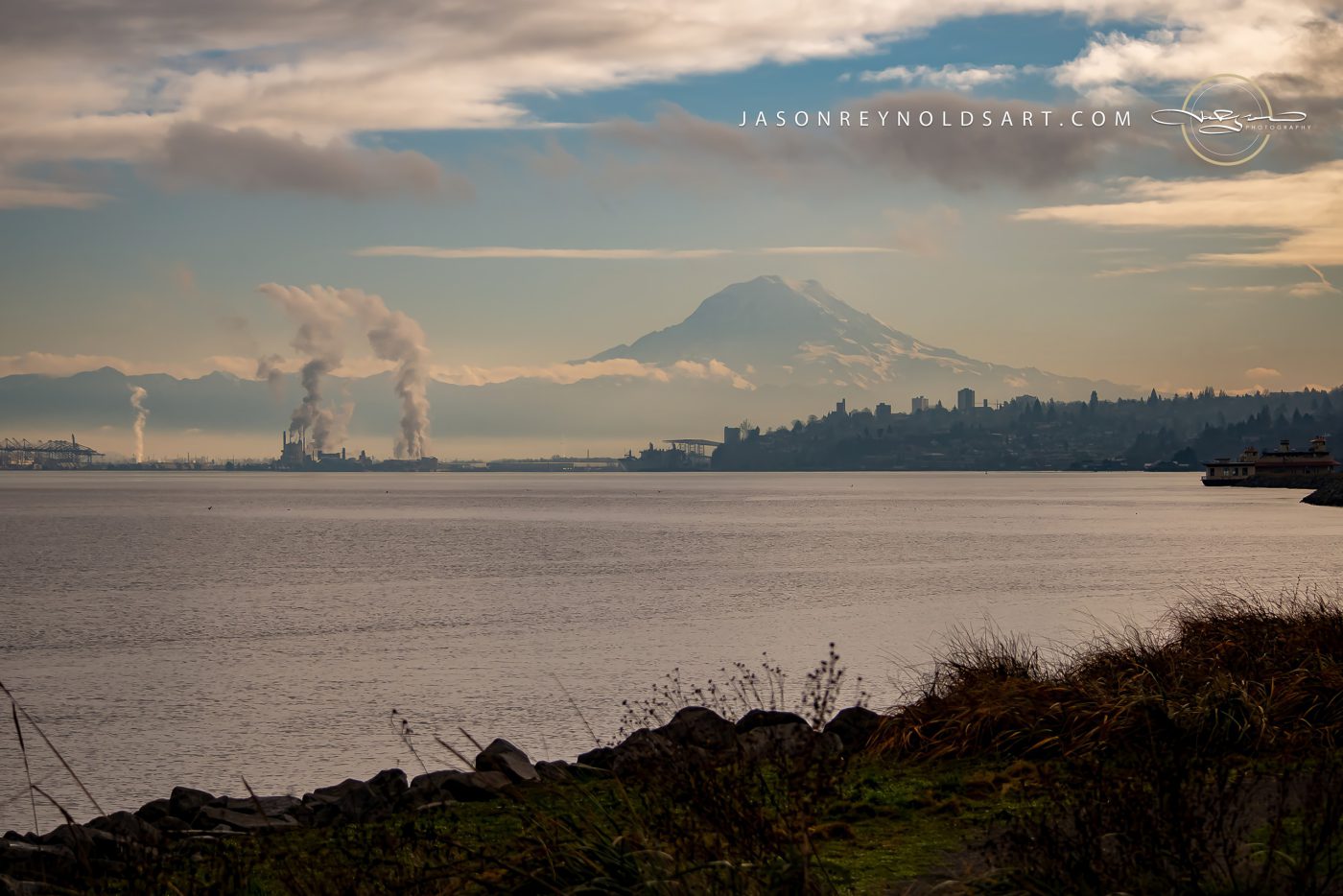 Tacoma — Mount Rainier across the Ruston waterfront