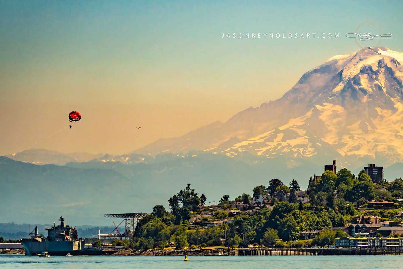 Tacoma — Mount Rainier over Ruston waterfront