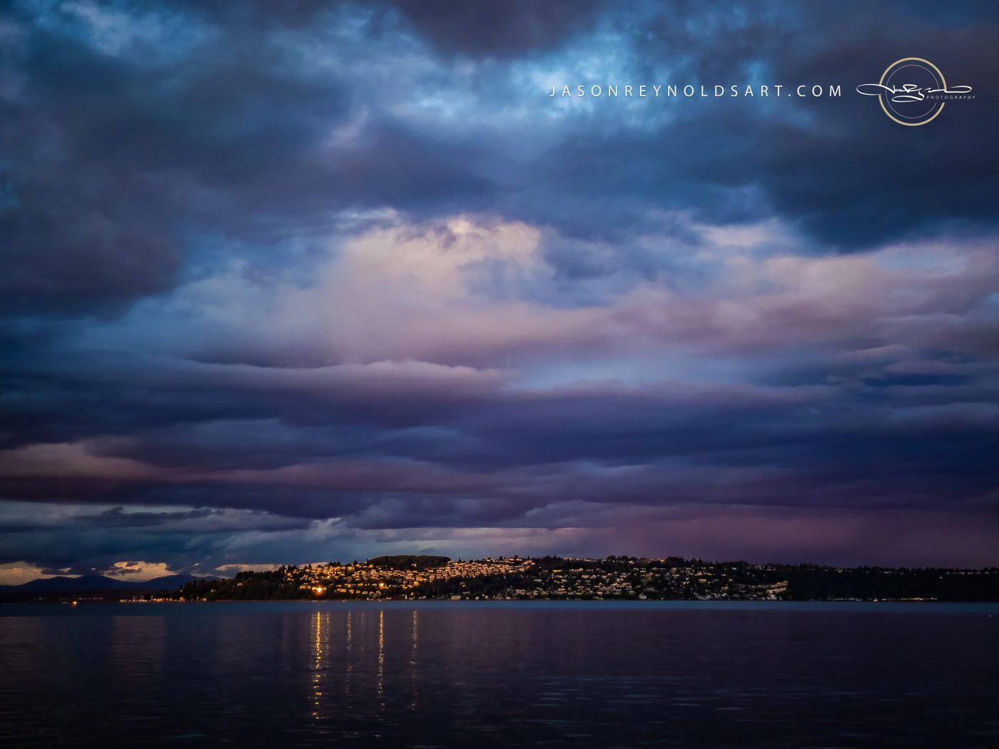 Tacoma North End Lights Under Layered Storm Clouds