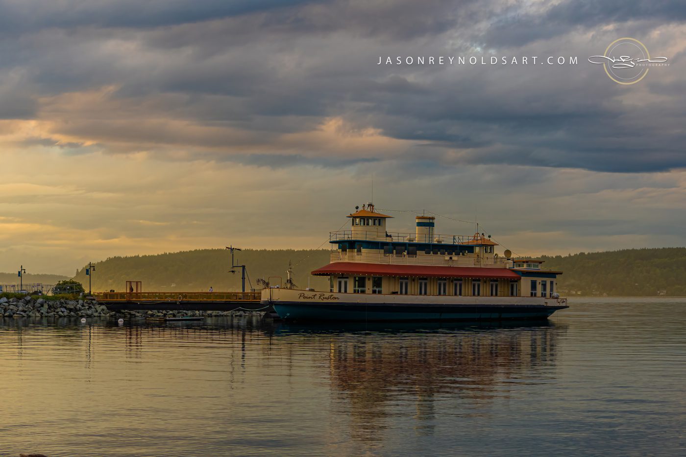 Tacoma — Point Ruston Ferry Docked on Calm Water