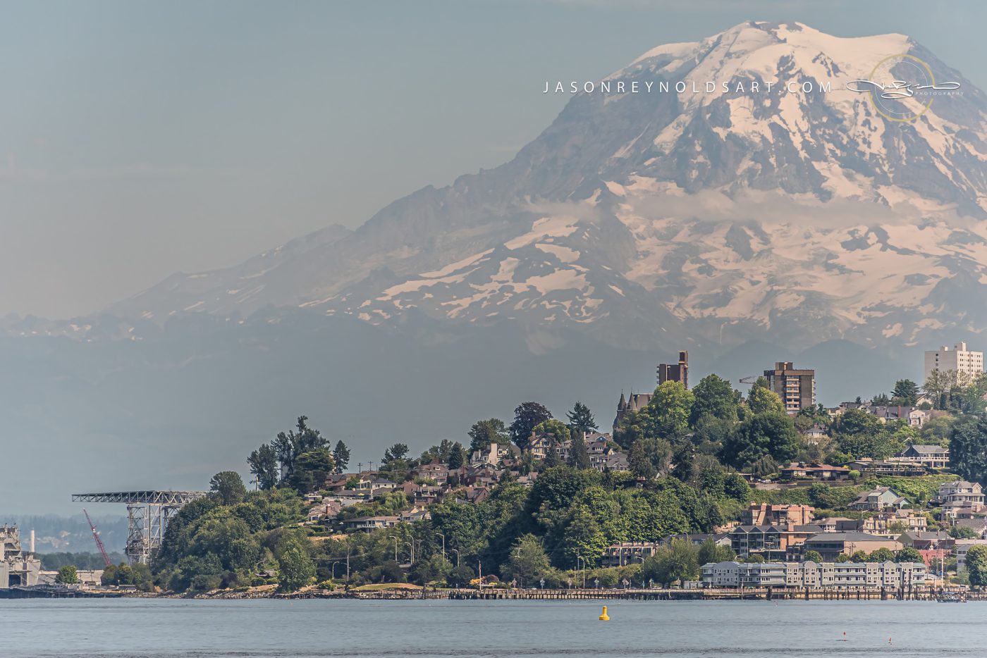 Tacoma waterfront with Mount Rainier
