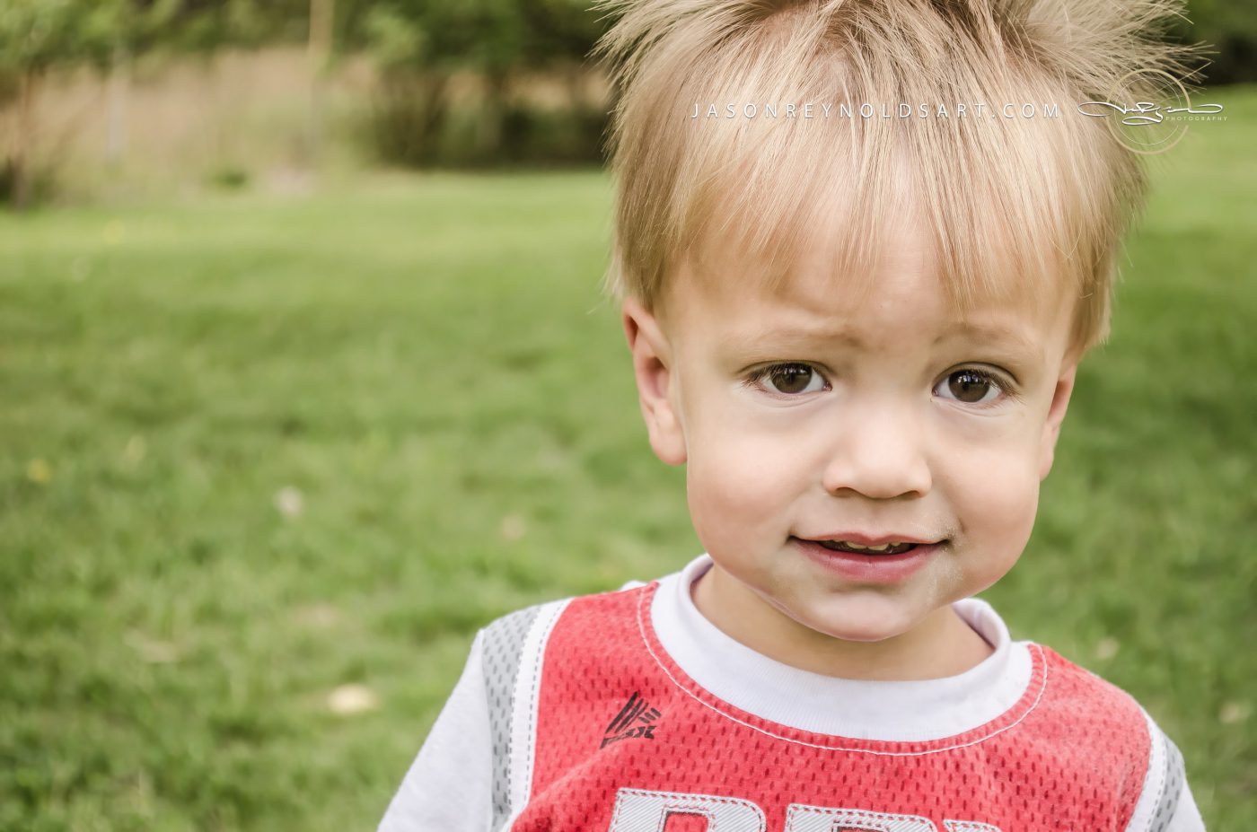 Toddler Close-Up on Lawn