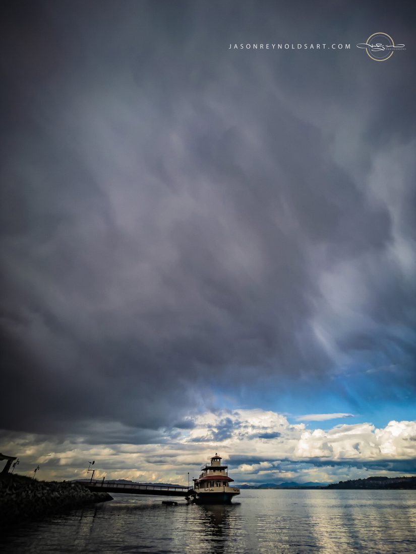West End, Washington — Ferry Beneath a Vast Storm Sky